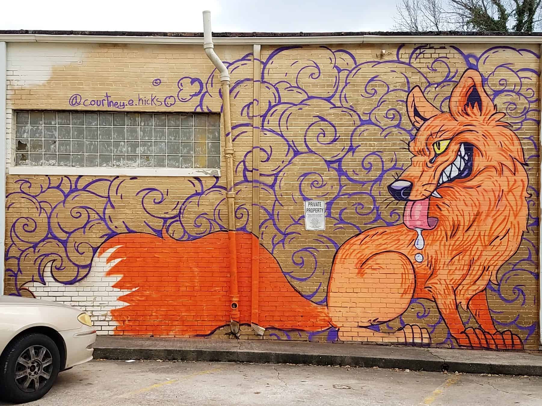 Mural by Courtney Hicks featuring a fox