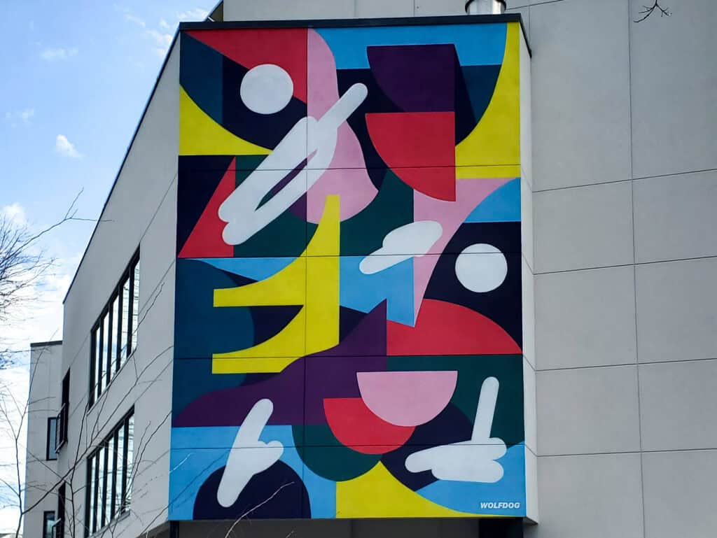 Street Art Mural in East Atlanta by Wolfdog (Ash Hayner) featuring an abstract pattern