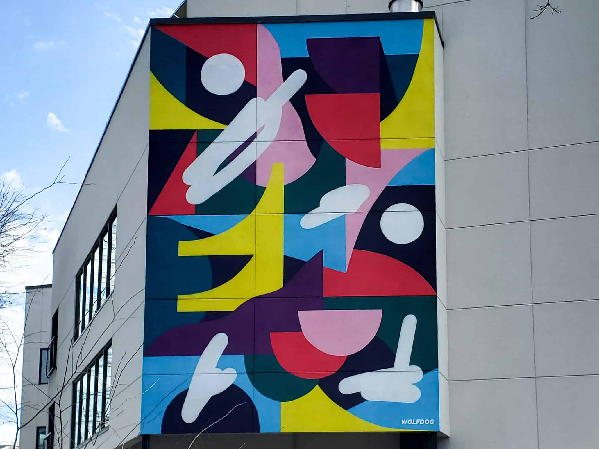 Street Art Mural in East Atlanta by Wolfdog (Ash Hayner) featuring an abstract pattern