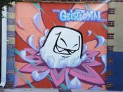 Mr. Fangs<br/>2017 - 2018<br/><span style= "font-size: 6pt">33.754743800579725, -84.36320656656505</span> Street art mural formerly in Inman Park Atlanta by Mr. Fangs