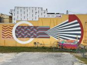 Martina Merlini<br/>2012 - 2019<br/><span style= "font-size: 6pt">33.75421800389529, -84.37354421023034</span> Street Art Mural formerly in Sweet Auburn Atlanta by Martina Merlini featuring geometric shapes