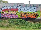 Dr. Dax (Dax Rudnak) and POEST<br/>2017? - 2025<br/><span style= "font-size: 6pt">33.76312834844749, -84.35155855724656</span> Street Art Mural and Graffiti pieces formerly in Little Five Points Atlanta by Dr. Dax (Dax Rudnak) and POEST featuring a quote from Dr. Martin Luther King Jr. in bubble lettering