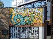 R. Land<br/>2016 - 2018<br/><span style= "font-size: 6pt">33.74006075871775, -84.34540280489779</span> Street Art mural formerly in East Atlanta by R. Land featuring a dragon