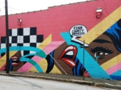 Chris Veal<br/>2017 - 2019<br/><span style= "font-size: 6pt">33.73667286034705, -84.38491980350457</span> Street Art Mural formerly in Summerhill Atlanta by Chris Veal featuring "Cobb County Braves?!?"