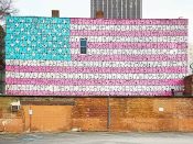 Tilt<br/>2012 - 2025<br/><span style= "font-size: 6pt">33.75181671090872, -84.39302093359267</span> Street ArtMural formerly in Southwest Downtown Atlanta by Tilt featuring an American Flag - created for Elevate Atlanta