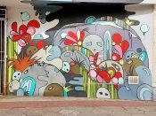 Sarah Emerson<br/>2015? - 2020<br/><span style= "font-size: 6pt">33.752181074104946, -84.39313056921142</span> Street Art Mural formerly in Downtown Atlanta by Sara Emerson featuring an abstract pattern