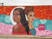 Artist ?<br/>2017 - 2018<br/><span style= "font-size: 6pt">33.73801792457557, -84.41418944128108</span> Street Art Mural formerly in West End Atlanta by an unknown artist featuring two Women