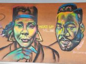 Fabian Williams<br/>2017 - 2018<br/><span style= "font-size: 6pt">33.7381186933823, -84.41418223669282</span> Street Art Mural formerly in West End Atlanta by Fabian Williams featuring two portraits