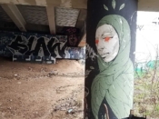 Sanithna Phansavanh<br/>2018? - 2021<br/><span style= "font-size: 6pt">33.754361129868514,-84.36564579606056</span> Detail of a Street Art Mural formerly on the BeltLine in Old Fourth Ward Atlanta by Sanithna featuring women with their heads wrapped