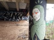 Sanithna Phansavanh<br/>2018? - 2021<br/><span style= "font-size: 6pt">33.754361129868514,-84.36564579606056</span> Detail of a Street Art Mural formerly on the BeltLine in Old Fourth Ward Atlanta by Sanithna featuring women with their heads wrapped