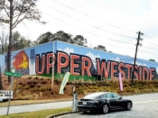 Daniel Flores<br/>2016 - 2019<br/><span style= "font-size: 6pt">33.812045353126074, -84.43099827860024</span> Street Art Mural formerly in Atlanta by Daniel Flores featuring "UPPER WEST SIDE"