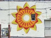 Tes Arlette<br/>2018? - <br/><span style= "font-size: 6pt">33.741180803775734, -84.34701450468869</span> Street Art Mural formerly in East Atlanta by Tes Arlette featuring a mandala