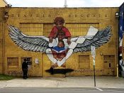 JoeKingATL (Joe Dreher)<br/>2016 - 2024<br/><span style= "font-size: 6pt">33.754212296672144, -84.37472387699516</span> Street Art Mural formerly in Sweet Auburn Atlanta by JoeKingATL (Joe Dreher) promoting education