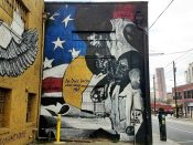 Charmaine Minniefield and Dr. Doris Derby<br/>2016 - 2024<br/><span style= "font-size: 6pt">33.75424521514387, -84.37478395149573</span> Street Art Mural formerly in Sweet Auburn Atlanta by Charmaine Minniefield and Dr. Doris Derby promoting education