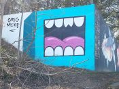 Greg Mike<br/>2018 - 2022<br/><span style= "font-size: 6pt">33.75744747992554,-84.36516031622887</span> Street art mural formerly on the BeltLine in Old Fourth Ward Atlanta by Greg Mike featuring Larry Loudmouf