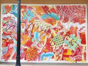 Daniel Byrd<br/>2017? - 2018<br/><span style= "font-size: 6pt">33.837668911085125, -84.38006489783284</span> Street Art Mural formerly in Buckhead Atlanta by Daniel Byrd featuring a weave pattern