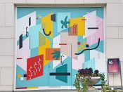 Kay Lee Patton<br/>2018 - 2019<br/><span style= "font-size: 6pt">33.83806650198798, -84.38023321273711</span> Street Art Mural formerly in Buckhead Atlanta by Kay Lee Patton featuring an abstract pattern