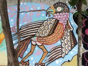 Tanner Wilson<br/>2018 - 2024<br/><span style= "font-size: 6pt">33.751901332399925, -84.3647320994836</span> Street Art Mural formerly in Cabbagetown Atlanta by Tanner Wilson featuring a bird