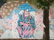 Angie Jerez<br/>2018 - 2019<br/><span style= "font-size: 6pt">33.75127774544528, -84.36666174558125</span> Forward Warrior Mural formerly in Cabbagetown Atlanta by Angie Jerez featuring a ladder