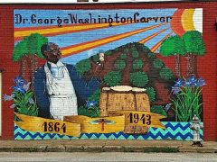Artist ?<br/>2014 - 2026<br/><span style= "font-size: 6pt">33.69042907883937, -84.51156752193343</span> Street Art Mural formerly in Ben Hill Atlanta by an unknown artist featuring George Washington Carver