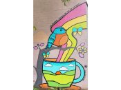 Olive47<br/>2018? - 2019<br/><span style= "font-size: 6pt">33.71887443484018, -84.38561166215727</span> Street Art Mural formerly in South Atlanta by Olive47 featuring a bird on a coffee cup