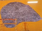 Ricardo Moody<br/>2018 - 2023<br/><span style= "font-size: 6pt">33.727869940881085,-84.41684400604538</span> Street Art Mural formerly on the BeltLine in West End Atlanta by Ricardo Moody featuring a blob of feathers