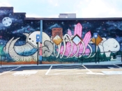 Swampy<br/>2010 - 2019<br/><span style= "font-size: 6pt">33.75494983395112, -84.35765568786569</span> Street Art Mural formerly in Inman Park Atlanta by Swampy featuring a creature with tusks
