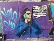 Nels Guzman<br/>2018 - 2018<br/><span style= "font-size: 6pt">33.7645397071175, -84.35951106941181</span> Street Art Mural formerly on the BeltLine in Old Fourth Ward Atlanta by Nels Guzman featuring a meme of a white person calling the police on black people