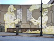 LNY<br/>2011 - 2022<br/><span style= "font-size: 6pt">33.75183101766946,-84.39051094666013</span> Street Art Mural formerly in downtown Atlanta by LNY featuring the twin towers