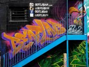 UNOE<br/>2018 - 2019<br/><span style= "font-size: 6pt">33.766631058947176, -84.34964856126301</span> Graffiti formerly in Little Five Points Atlanta by UNOE featuring the text "beatlab"