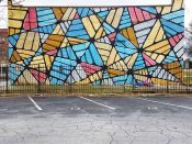 Push<br/>2012 - 2025<br/><span style= "font-size: 6pt">33.75147651169354, -84.39326739011624</span> Street Art Mural formerly in Southwest Downtown Atlanta by Push featuring a geometric pattern created for Elevate Atlanta