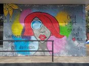 rx_atlien<br/>2018 - 2021<br/><span style= "font-size: 6pt">33.77134687331588,-84.37121647611093</span> Street Art Mural formerly in Old Fourth Ward Atlanta by rx_atlien - featuring a woman's face with red hair