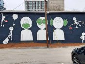 Kai<br/>2019 - 2025<br/><span style= "font-size: 6pt">33.78221503607914, -84.3830143150665</span> Street Art Mural formerly in Midtown Atlanta by Kai featuring a money themed hear, see, speak no evil