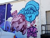 Oofster (Pierre Cerrato)<br/>2019 - 2020<br/><span style= "font-size: 6pt">33.7437241459465, -84.43886662808127</span> Street Art Mural formerly in Westview Atlanta by Oofster (Pierre Cerrato) featuring two faces