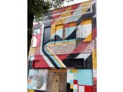 Born<br/>2012 - 2025<br/><span style= "font-size: 6pt">33.75205719569661,-84.39324182894472 </span> Building facade formerly in Downtown Atlanta by Born featuring an abstract pattern - Created for Elevate Atlanta