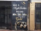 Will Mitchell<br/>2016 - 2020<br/><span style= "font-size: 6pt">33.75196148999781, -84.3930374654537</span> Street Art Mural formerly in downtown Atlanta by Will Mitchell featuring "high roller" - created for Elevate Atlanta