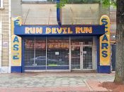 Will Mitchell<br/>2017 - 2020<br/><span style= "font-size: 6pt">33.752264260392785, -84.39308758846826</span> Street Art Mural formerly in Downtown Atlanta by Will Mitchell featuring "run devil run" - Created for Elevate Atlanta