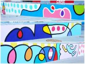 Yoyo Ferro<br/>2019 - 2026<br/><span style= "font-size: 6pt">33.83701502590412,-84.38129431533207</span> Street Art Murals formerly in Buckhead Atlanta by Yoyo Ferro featuring multi-color abstract designs.