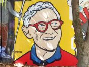 Chris Veal<br/>2019 - 2023<br/><span style= "font-size: 6pt">33.7509572312473, -84.36779902535734</span> Street Art Mural formerly in Cabbagetown Atlanta by Chris Veal featuring a portrait of Terry Kearns