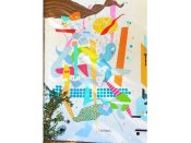 Joe Camoosa<br/>2019 - 2022<br/><span style= "font-size: 6pt">33.751697143239056, -84.36562859021018</span> Street Art Mural formerly in Cabbagetown Atlanta by Joe Camoosa featuring an abstract in pastel tones