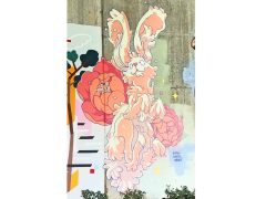Street Art Mural formerly in Cabbagetown Atlanta by The Black Rabbit (Cameron Jeffrey) featuring a rabbit