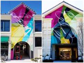 Ryan Coleman<br/>2019 - 2020<br/><span style= "font-size: 6pt">33.843170, -84.380715</span> Street Art Murals formerly in Buckhead Atlanta by Ryan Coleman featuring colorful abstract patterns