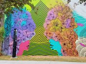 Lela Brunet<br/>2019 - 2022<br/><span style= "font-size: 6pt">33.75238046361292,-84.36300046741962</span> Street Art Mural formerly in Cabbagetown Atlanta by Lela Brunet featuring two faces