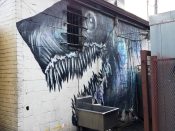 Sharktoof<br/>2014 - 2023<br/><span style= "font-size: 6pt"> 33.74681127188974,-84.35587263299271</span> Street Art Mural formerly in Reynoldstown Atlanta by Sharktoof featuring a shark