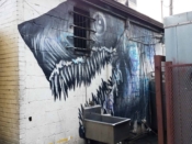 Sharktoof<br/>2014 - 2023<br/><span style= "font-size: 6pt"> 33.74681127188974,-84.35587263299271</span> Street Art Mural formerly in Reynoldstown Atlanta by Sharktoof featuring a shark