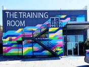 Artist ?<br/>2019 - 2023<br/><span style= "font-size: 6pt"> 33.77477781529079,-84.36434927710377</span> Street Art Mural formerly on the BeltLine in Virginia-Highland Atlanta by an unknown artist featuring a multi-color pattern