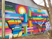 Degrupo & Madclout<br/>2019 - 2023<br/><span style= "font-size: 6pt">33.74768892260121,-84.35113130369945</span> Street Art Mural formerly in Reynoldstown Atlanta by DeGrupo and Madclout featuring a crucifix