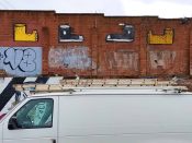 Toes<br/>2018 - 2020<br/><span style= "font-size: 6pt">33.74694552737466, -84.36504484733656</span> Street Art Mural formerly in Cabbagetown Atlanta by Toes featuring feet and shoes