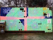 Meagan Jain<br/>2018 - 2024<br/><span style= "font-size: 6pt">33.75396311318017, -84.37601569744714</span> Mural formerly in Sweet Auburn Atlanta by Meagan Jain featuring an abstract pattern and flowers