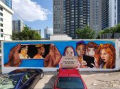 Fabian Williams<br/>2020 - 2021<br/><span style= "font-size: 6pt">33.780981551657796, -84.38926714452403</span> Street Art Mural formerly in Midtown Atlanta by Fabian Williams featuring a viral video